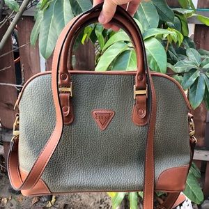 Guess Green Leather Crossbody Handle Bag